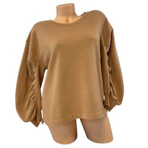 Abercrombie & Fitch Womens Medium‎ Soft Ruched 3/4 Sleeve Brown Sweatshirt